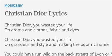 CHRISTIAN DIOR (Lyrics in English) .